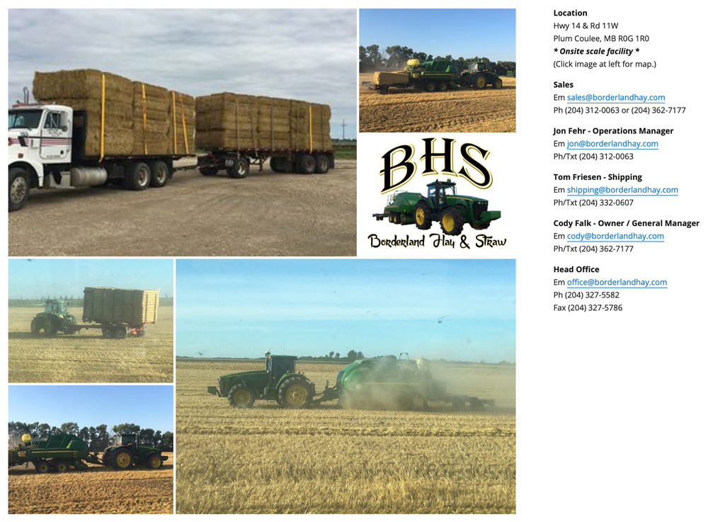 Premium Hay & Straw from Southern Manitoba Borderland Hay & Straw